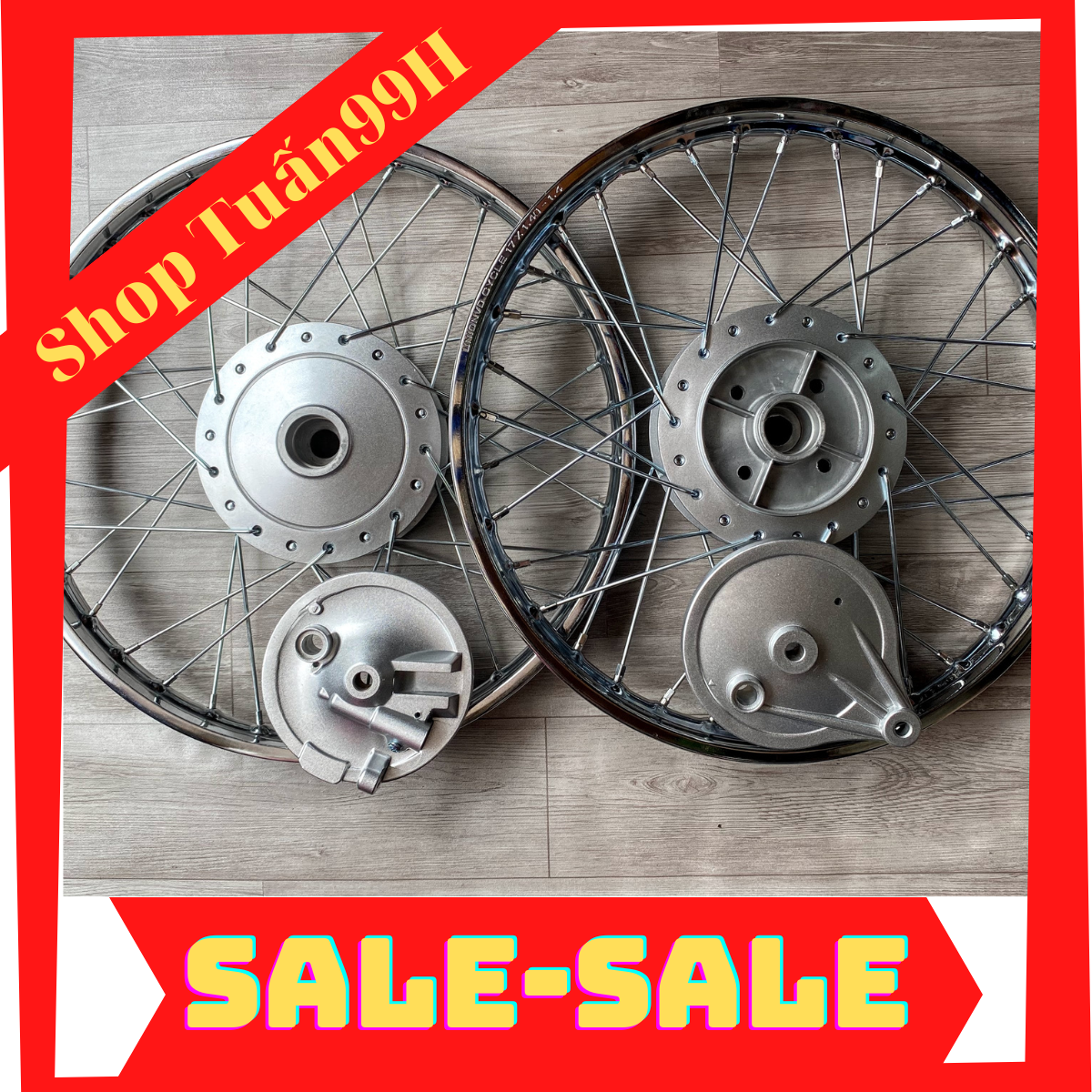 Bộ bánh căm dành cho xe Super Dream, Wave nhỏ, Dream Thái 7 số niềng sắt 1.2 và 1.4