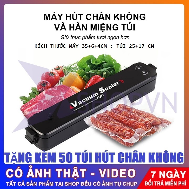 (TẶNG KÈM 30 TÚI]Máy hút chân không gia đình Vacuum Sealer hot 2022 xem cách sữ dụng ở video - mẫu máy ép chân không, máy hút chân không thực phẩm mini cực tốt loại xịn