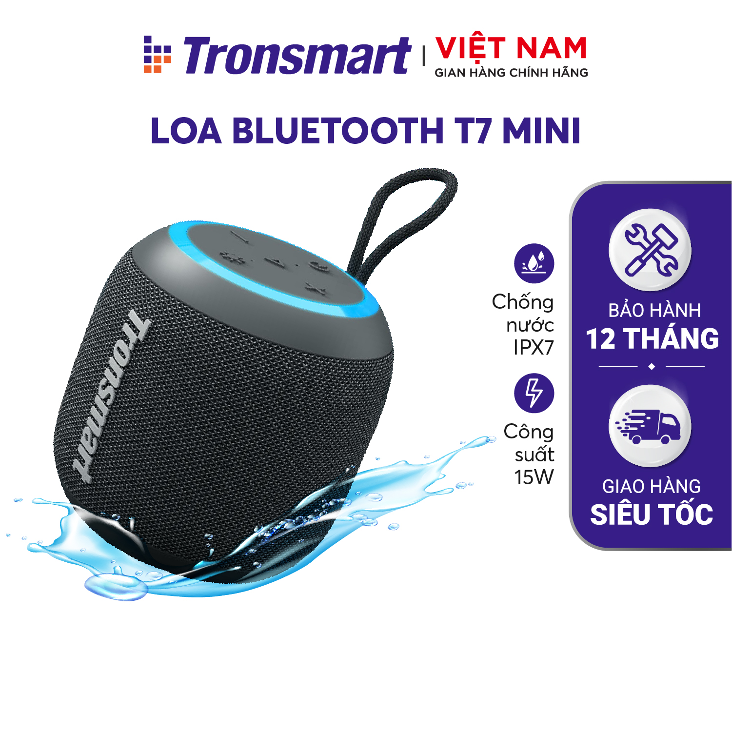 Loa Bluetooth Tronsmart T7 Mini Công suất 15W Âm thanh siêu trầm Chống