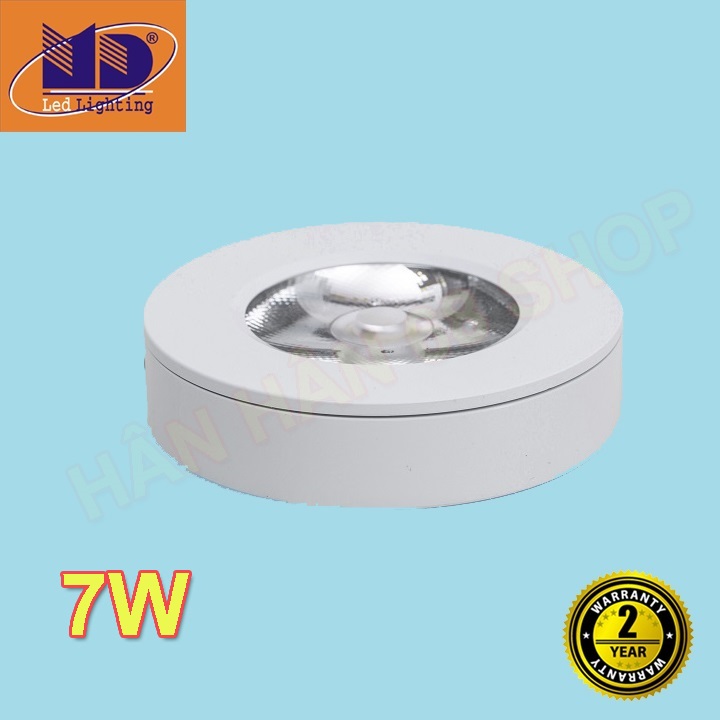Đèn ốp tủ rượu (đèn ốp nổi COB) 7W vỏ trắng nhỏ gọn, ánh sáng chiếu điểm, lắp đặt tủ kính, tủ trưng bày, bảo hành 24 tháng