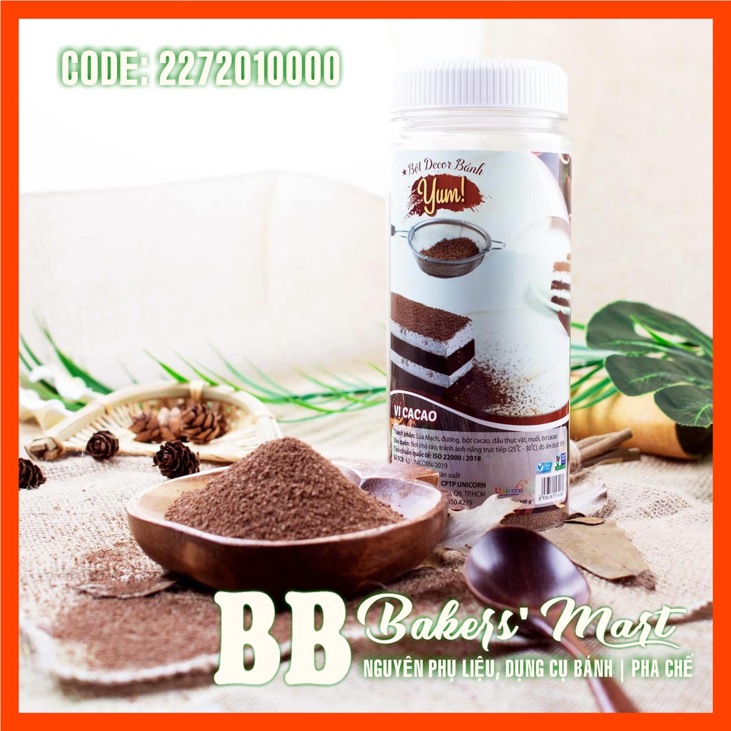 Bột rắc decor bánh yum - vị ca cao - hủ 300gr