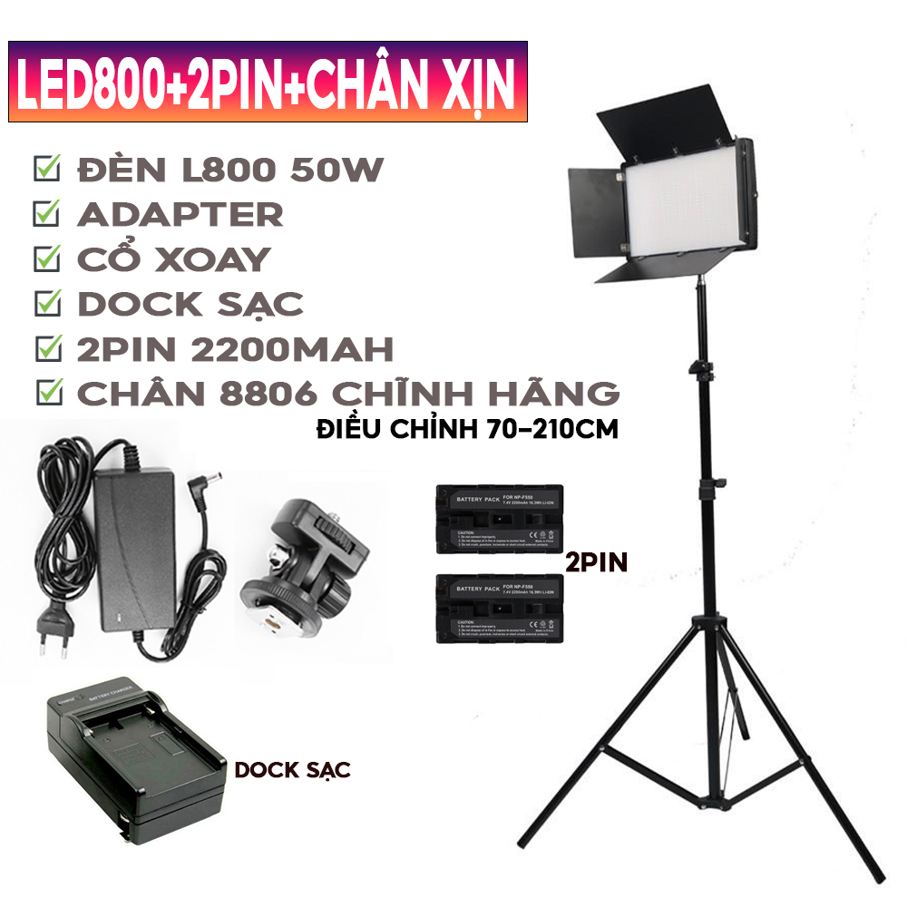 Đèn Studio Led U800 Kèm Chân Đèn 2m1 Nhiệt Độ Sáng 3200k 6500kĐiều Chỉnh Được Màu Ánh SángNhiệt Độ SángHỗ Trợ Chiếu Sáng Cho Studio Chụp ẢnhQuay PhimLivestream Tiktok