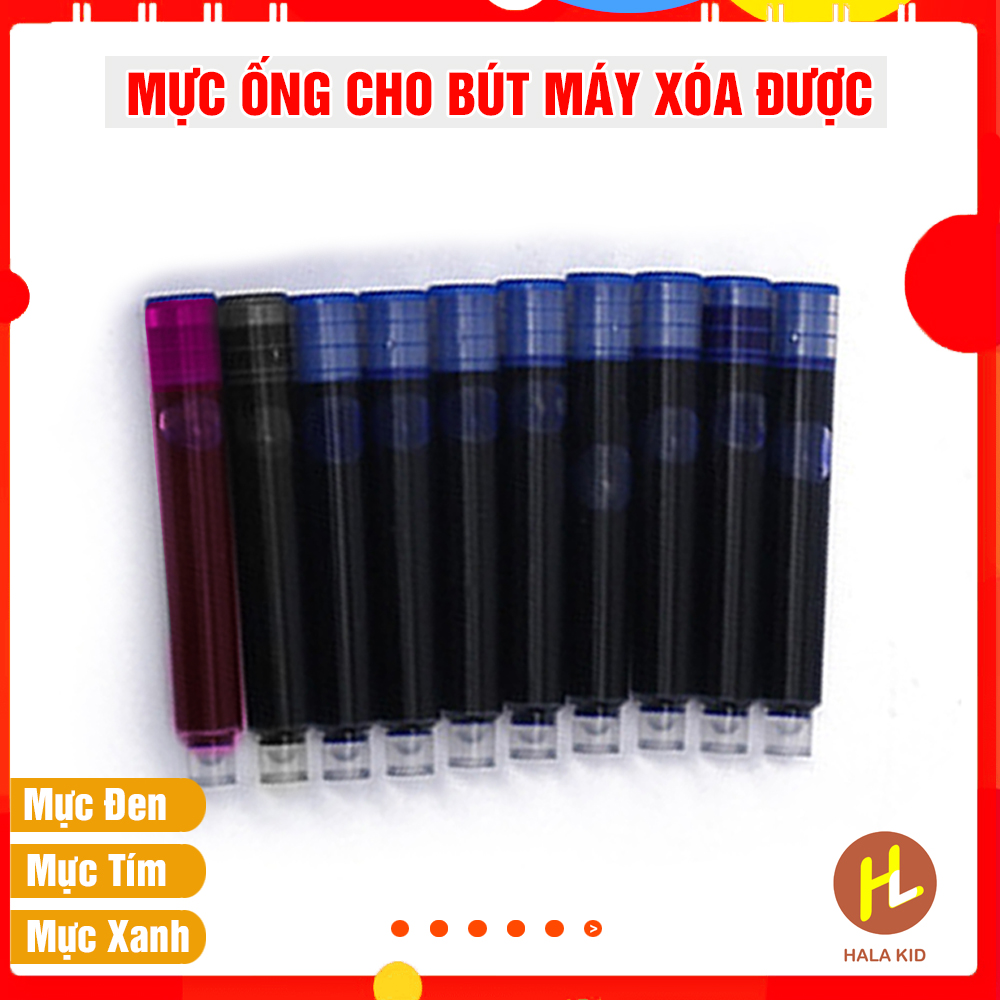 Set 10 Ống mực cho bút máy, bút xóa được tiện lợi, không làm bẩn tay khi dùng