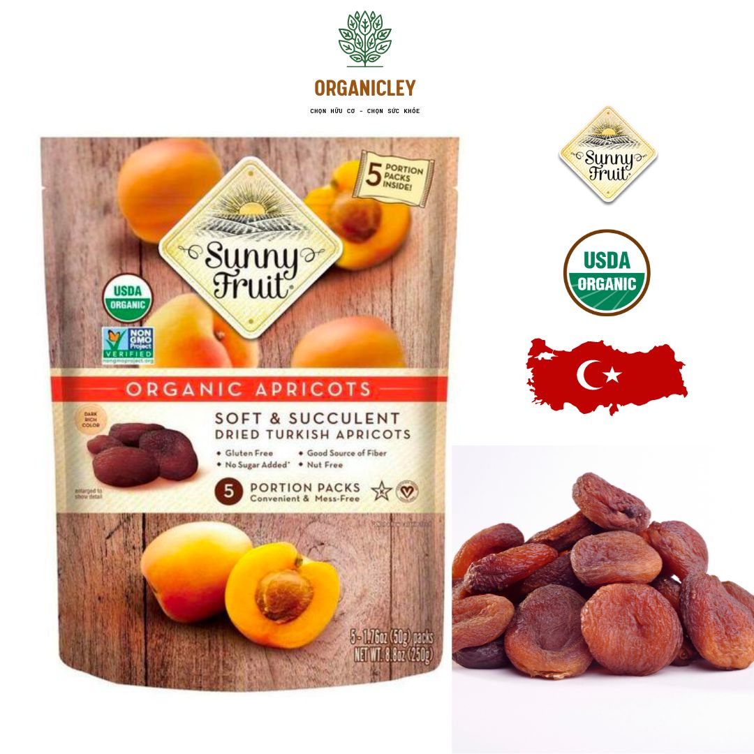 Mơ Khô Hữu Cơ Sunny Fruit Organic Apricot 250g - Mơ Sấy Dẻo - Quả Mơ Khô