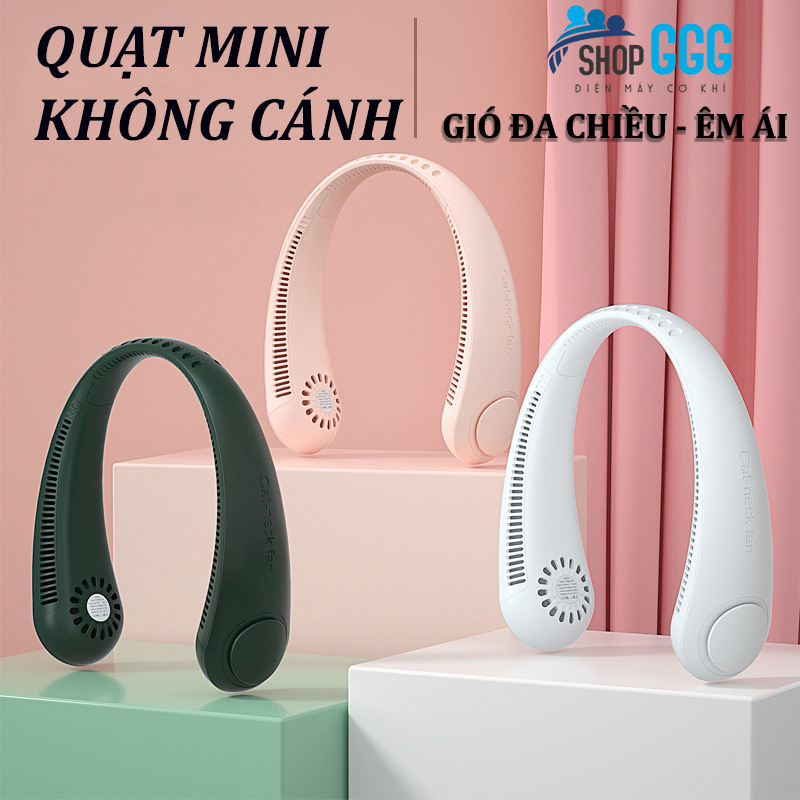 Quạt tích điện đeo cổ siêu mát mini không cánh tiện lợi, 3 tốc độ gió đa chiều êm ái, pin khủng 4000mAh. Quạt Đeo Cổ Siêu Mát, Quạt Đeo Cổ, Quạt Mini Đeo Cổ, Quạt Điện Mini Quạt Đeo Cổ Mini