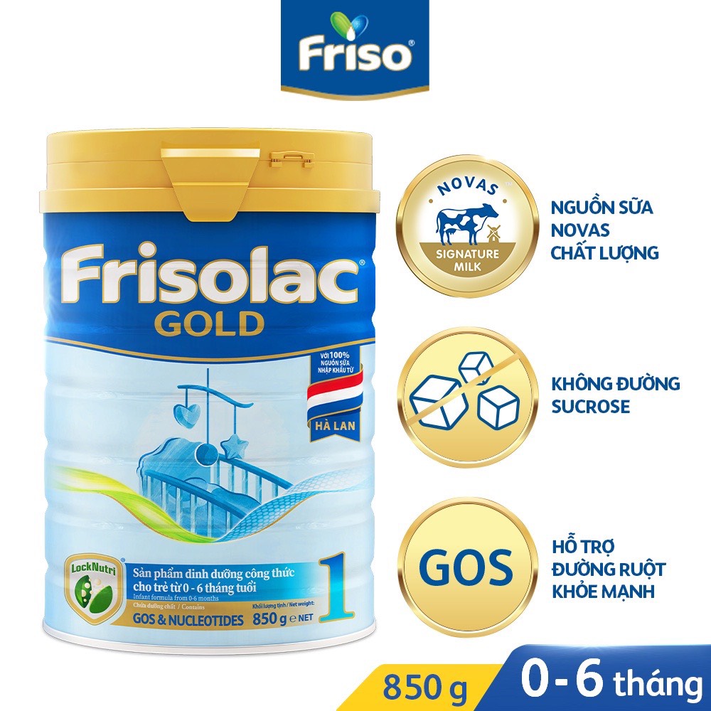 Sữa bột Frisolac gold 1 850g - Hsd 04 07 2024