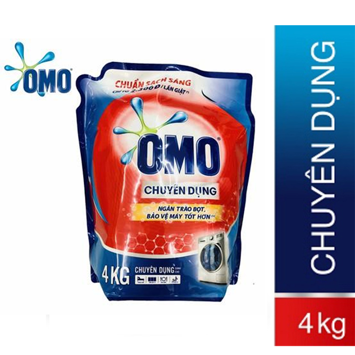 Nước giặt Omo matic chuyên dụng cửa trước 4kg - Ngăn trào bọt, bảo vệ máy tốt hơn