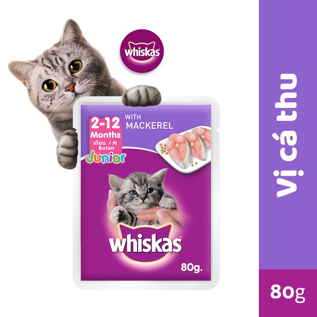 Whiskas® pate mèo con vị cá thu túi 80g