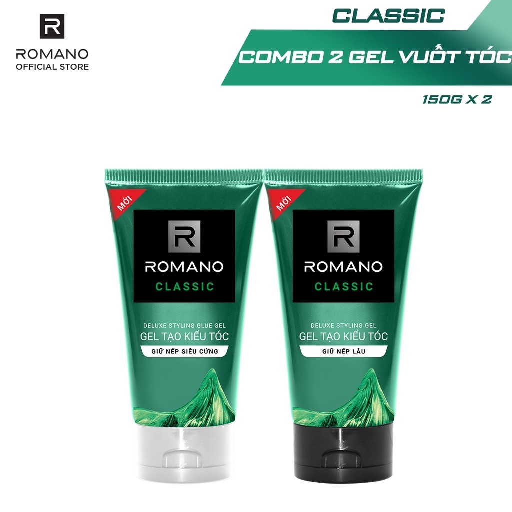 [HCM]Combo 2 Gel vuốt tóc Romano Classic giữ nếp lâu và giữ nếp siêu cứng 150g/chai