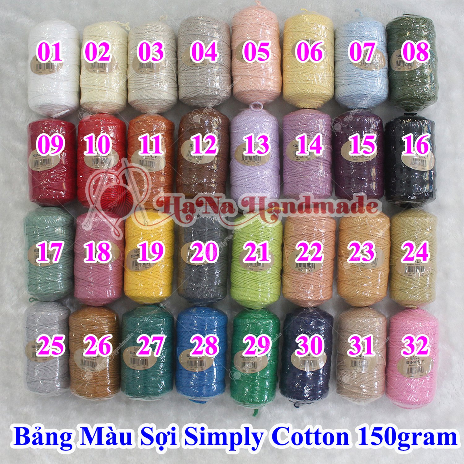 Sợi SImply Cotton của Craft Yarn 34k/ cuộn 150g đan móc túi ví, nón hè