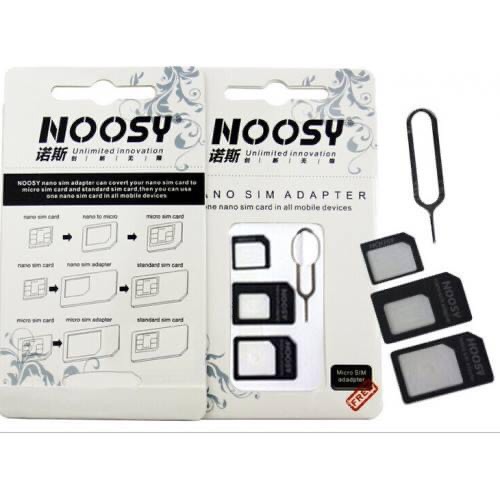 Bộ chuyển đổi nano sim Noosy Tặng kèm que chọc sim – Bộ khay sim đa năng