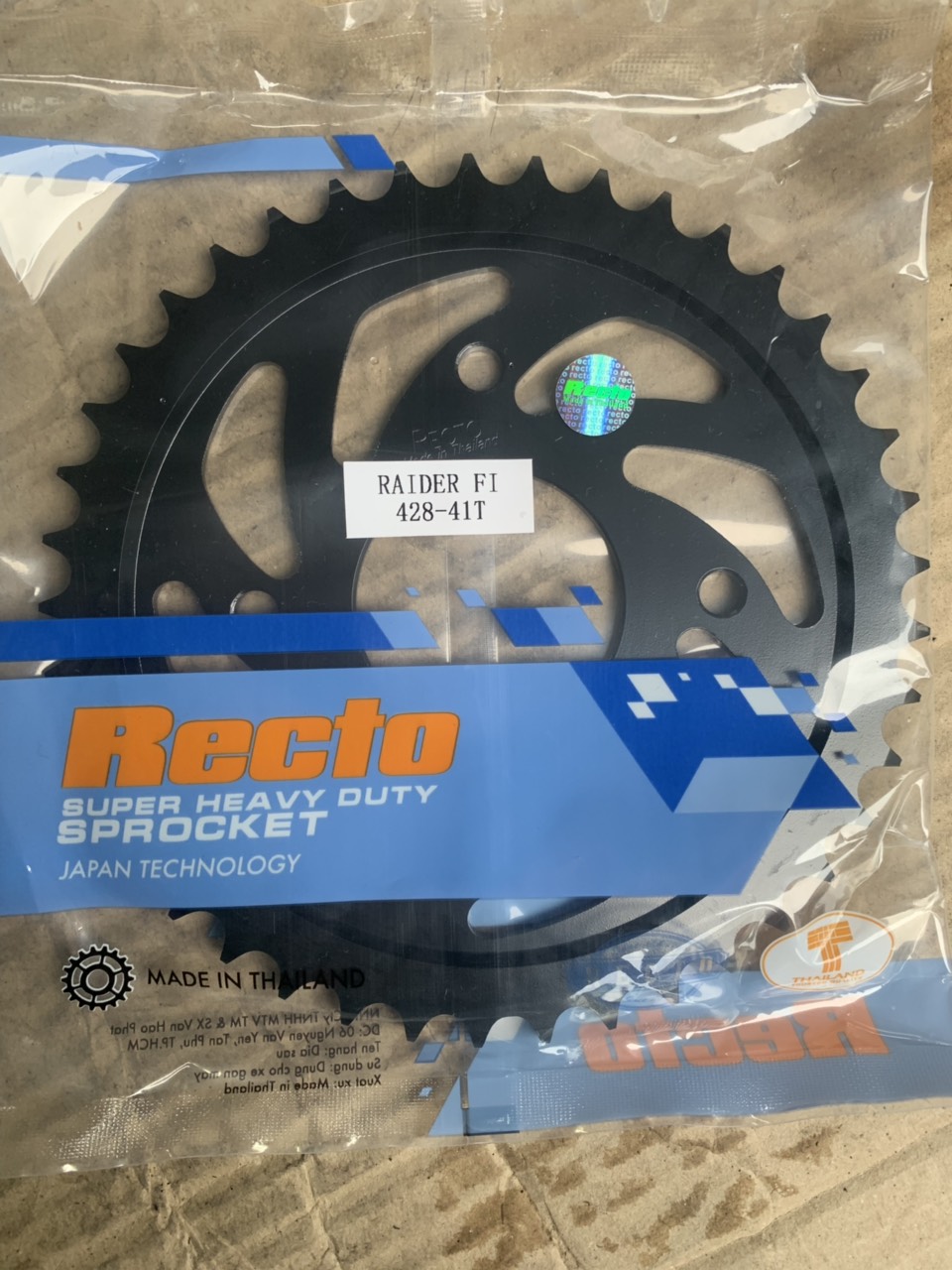 Dĩa 41T xe raider Fi hiệu recto