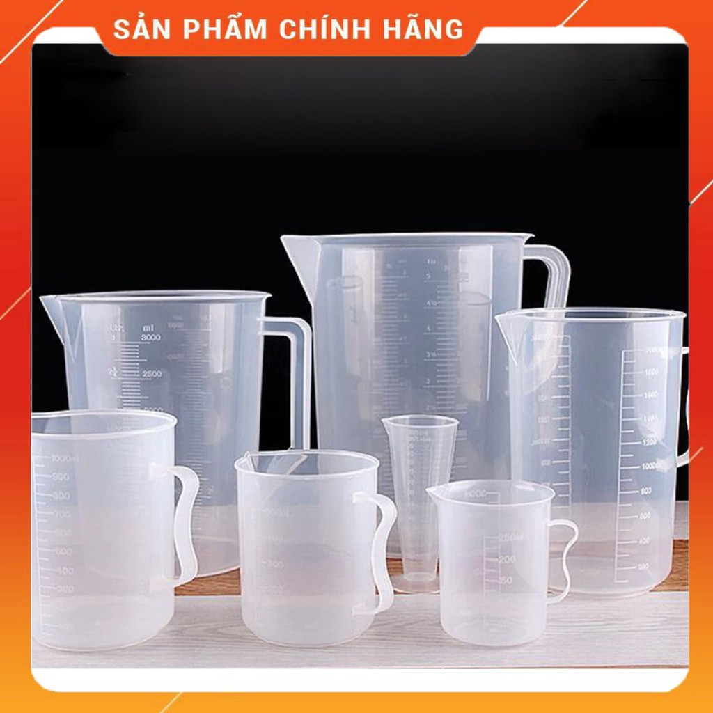 Ca Đong Tròn Cầm Tay Trong Suốt Có Vạch Chia Đo Lường/Định Lượng Dung Dịch 100Ml-250Ml-500Ml-1000Ml