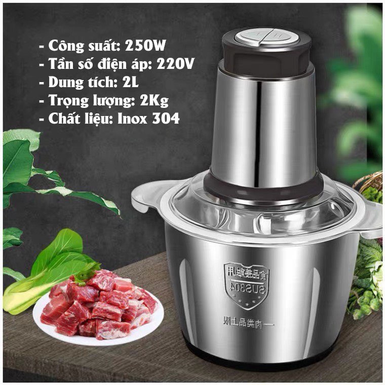 [HÀNG CÓ SẴN] Máy Xay Thịt Cối Inox 4 Lưỡi Đa Năng Siêu Sắc Bén.