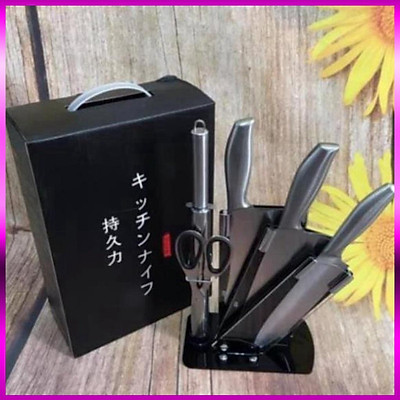 Bộ Dao Kéo 6 Món Nhật Bản Cao Cấp, Sét Dao 6 MónThép Nhật Bản Chống Gỉ Tặng Kèm Khay Để bán buôn siêu rẻ