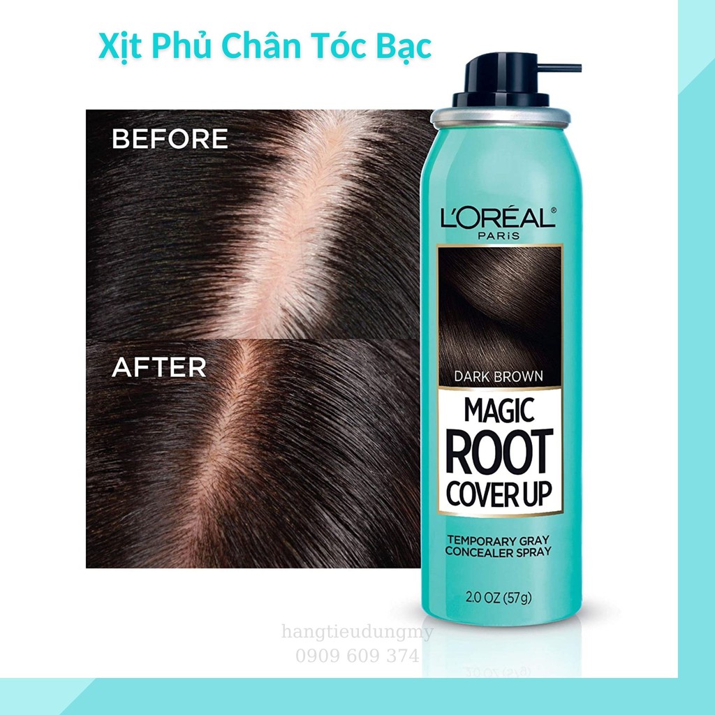 XỊT PHỦ CHE TÓC BẠC L'OREAL PARIS MAGIC ROOT COVER UP GRAY 57G - CHE PHỦ HOÀN HẢO CHÂN TÓC BẠC
