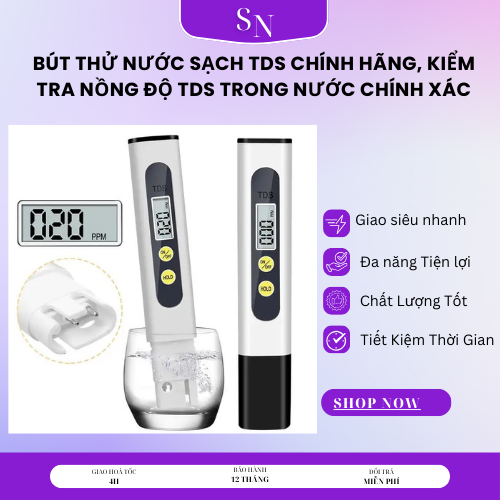 Bút Thử Nước Sạch TDS Chính Hãng, Kiểm Tra Nồng Độ TDS Trong Nước Chính Xác,Nhanh Chóng Và An Toàn Bút Thử Nước Sạch TDS – Dụng Cụ Kiểm Tra Độ Tinh Khiết Của Nước Nhanh Chóng, Chính Xác Tuyệt Đối - Chính Hãng Suno Top
