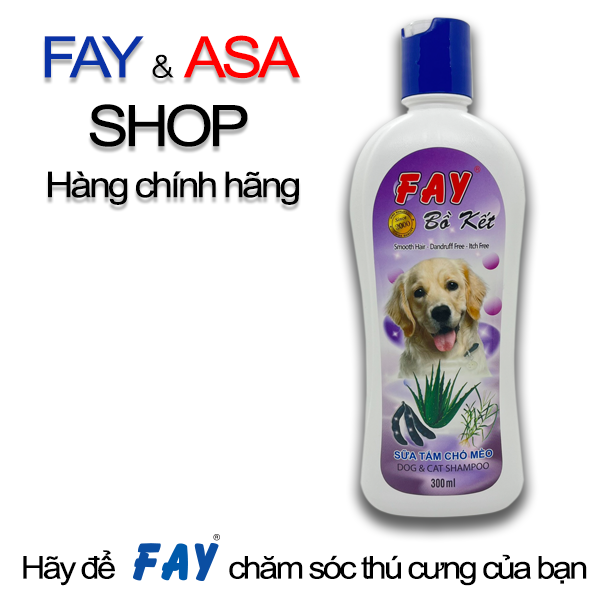 Sữa Tắm Chó Mèo Fay Bồ Kết 300ml - giúp lông mềm mượt không vảy gầu và ngứa da
