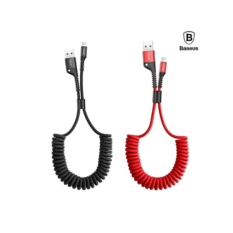 Dây cáp sạc iphone dây xoắn đàn hồi Baseus Fish Eye Spring Data dùng cho iPhone
