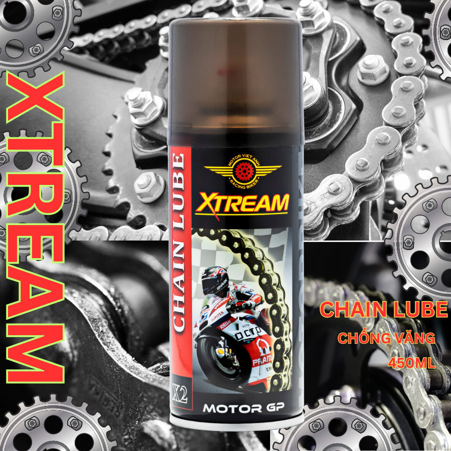 XTREAM X2 chai sịt dưỡng sên xe máy , bôi trơn sên xe máy xtream 450ml êm sên chống văng tốt .