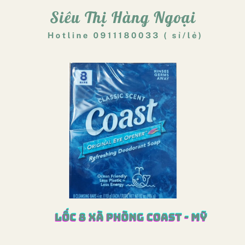 XÀ BÔNG CỤC COAST HÀNG MỸ 113g ( Nguyên Lốc 8 Cục)