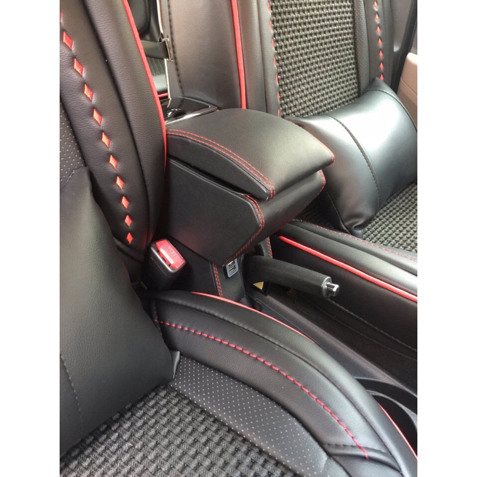 HỘP TỲ TAY THEO XE I10 2014 - 2020 DA CAO CẤP 7 CỔNG usb không khoan vít