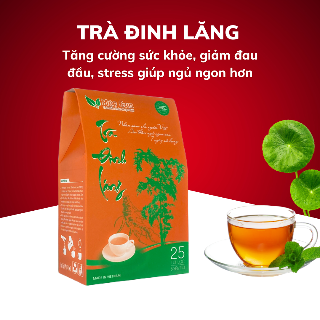 Trà Đinh lăng Mộc Can hộp 25 túi lọc