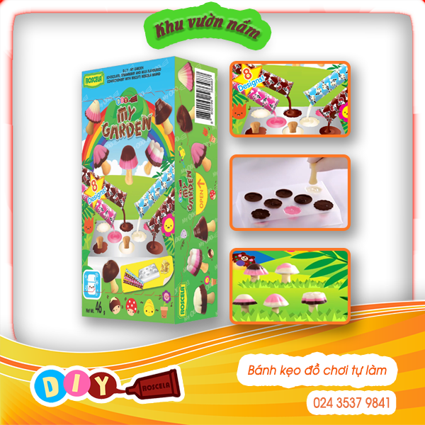 DIY (Đồ chơi) làm kẹo sô cô la khu vườn nấm - Bánh Kẹo Tự Làm DIY - My Garden - Roscela Thái Lan