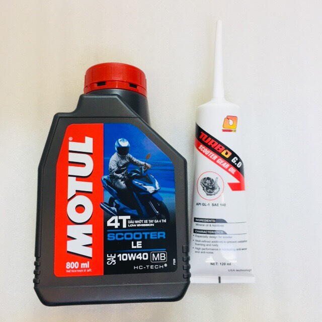 COMBO NHỚT TAY GA MOTUL SCOOTER LE 10W40 800ml + NHỚT LÁP TURBO  120ml