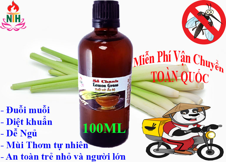 Tinh dầu sả chanh loại lớn thể tích 100 ml xông phòng khử mùi đuỗi muỗi khử khuẩn diệt khuẩn phòng bệnh chống cảm cúm an toàn và không độc hại