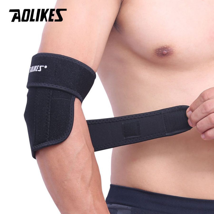 Băng khuỷu tay, đai bảo vệ khuỷu tay tập gym aolikes al 7947 7949 7646 7946 có đệm hơi silicone quấn bắp tay