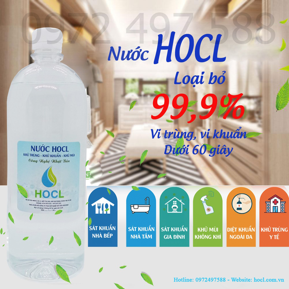 Nước khử trùng khử khuẩn khử mùi HOCL HOME 1 lít