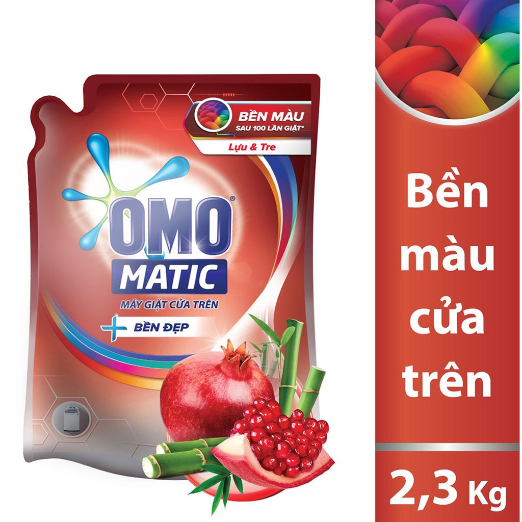 [Lấy mã giảm thêm 30%]Nước giặt Omo Matic Bền Màu 23kg túi dùng cho cửa trên Lựu &Tre