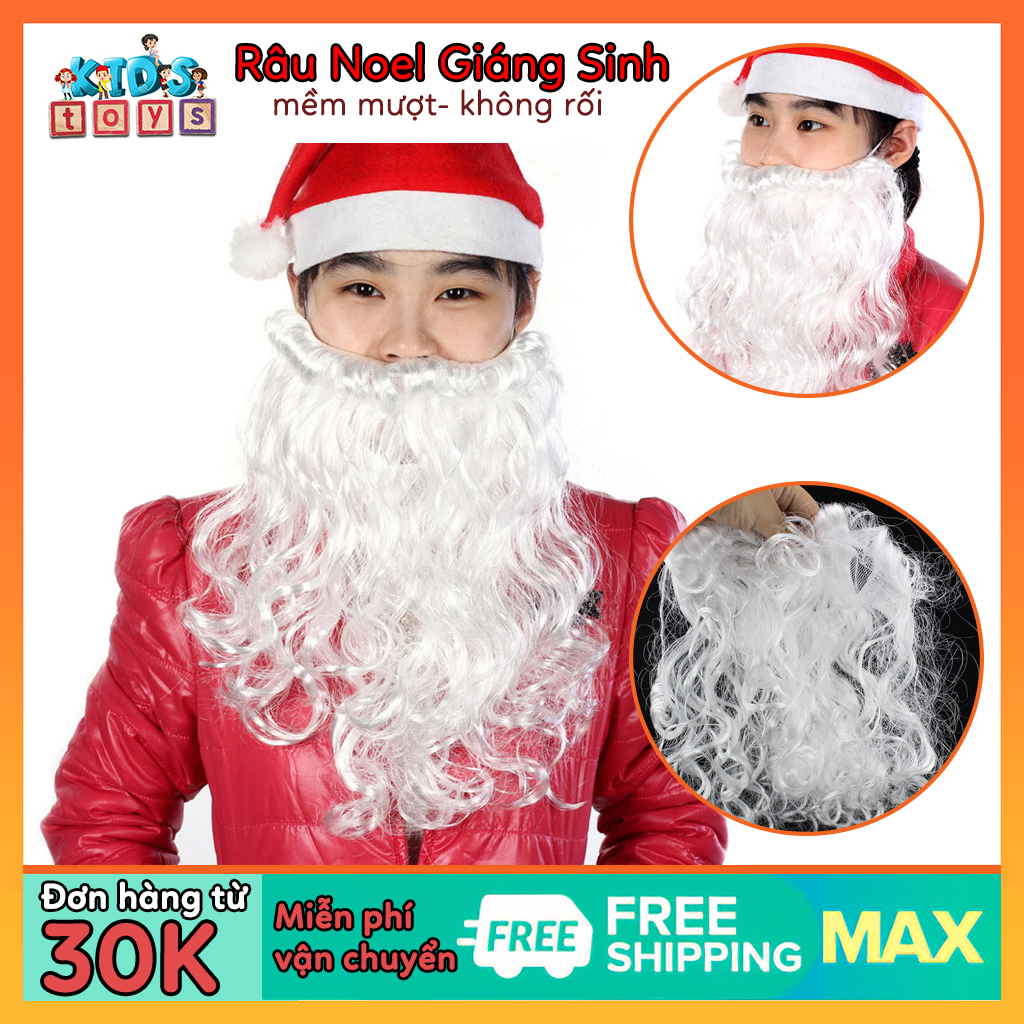 Đồ chơi hóa trang noel, Bộ râu ông già noel, chất liệu sợi vải mềm mượt không rối,không bám bụi.
