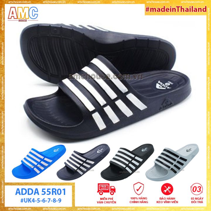Dép Thái Lan nam 4 sọc thể thao đi mưa nhựa đúc siêu nhẹ ADDA 55R01