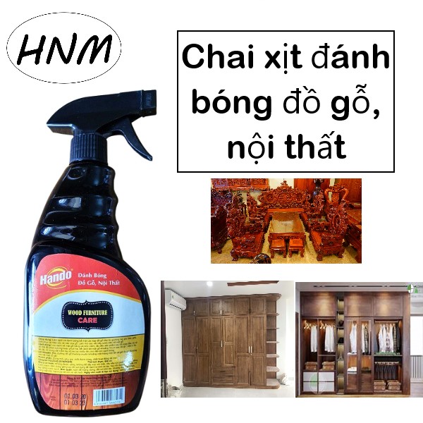 [HCM]Chai xịt làm sạch và đánh bóng đồ gỗ Hando 600ml HNM40