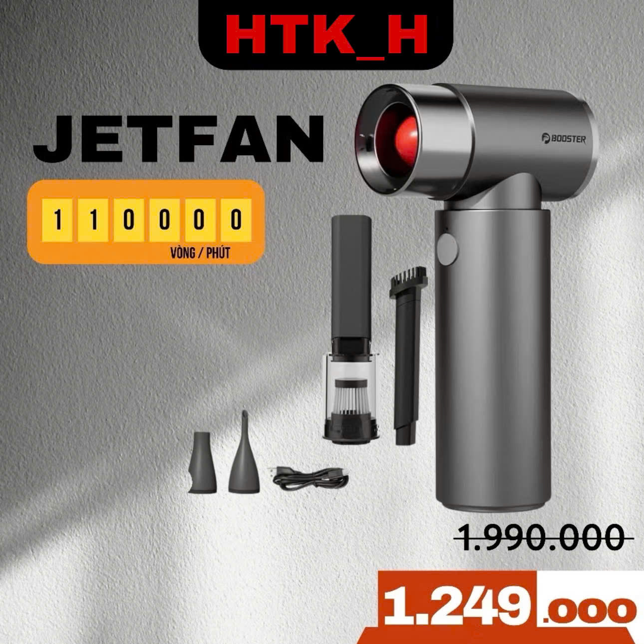 Quạt Phản Lực Máy Thổi Cầm Tay Mini Booster W03 Siêu Mạnh