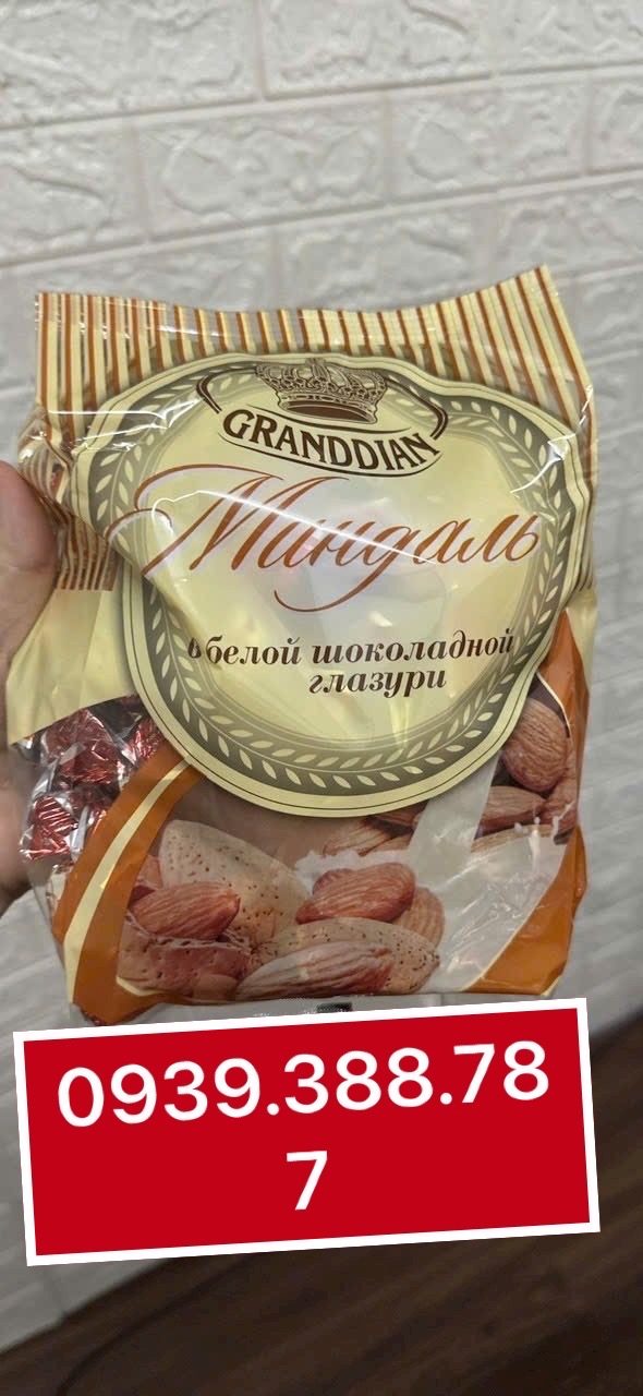 Kẹo socola hạnh nhân nga Grand Dian(chuyên hàng xách tay Nga)450g