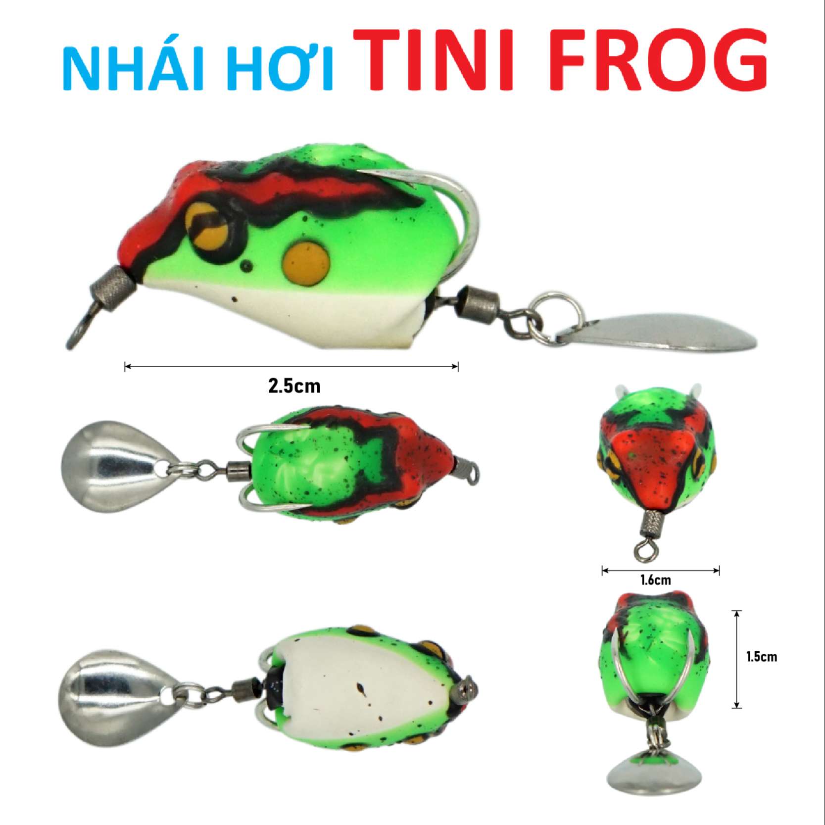 Mồi câu cá nhái hơi hd tini 6gram - 2.5cm / hdtini / mồi câu mini size nhỏ