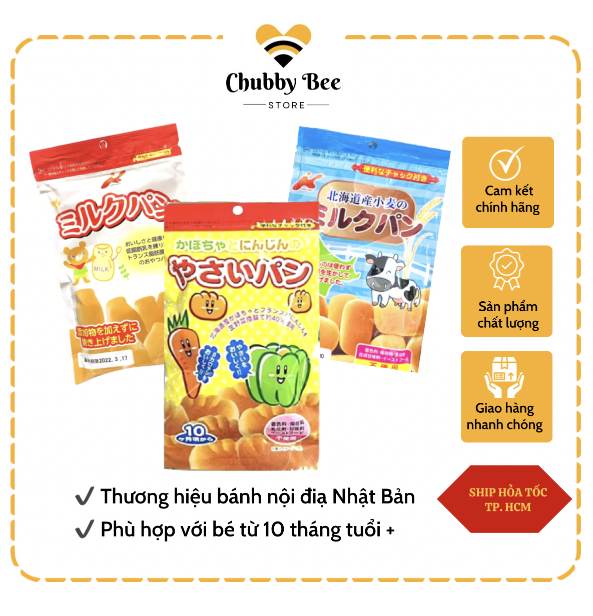 Bánh mì tươi Canet Nhật cho bé ăn dặm từ 10 tháng