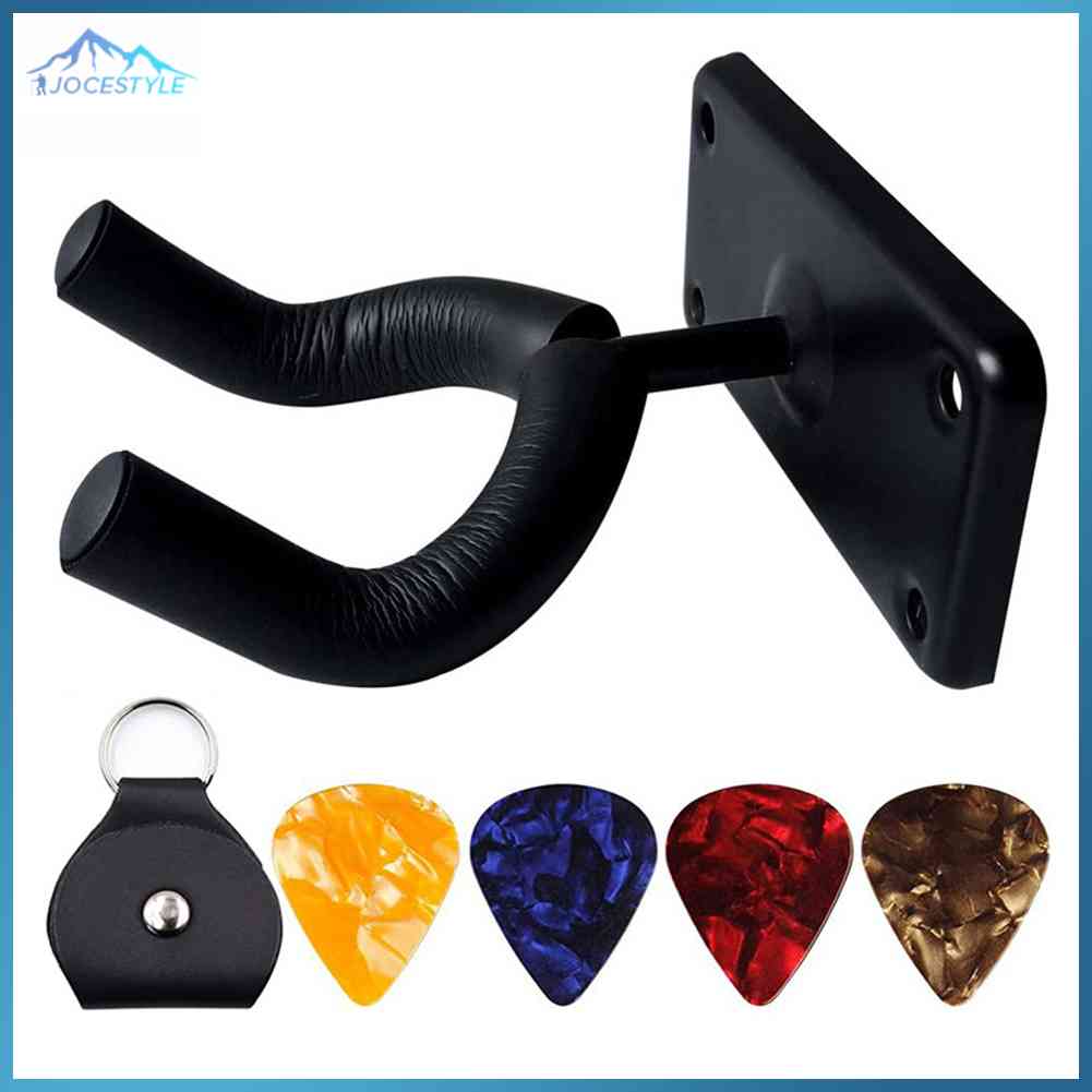 Móc treo đàn guitar, giá treo tường đàn ukulele bass với 4 picks
