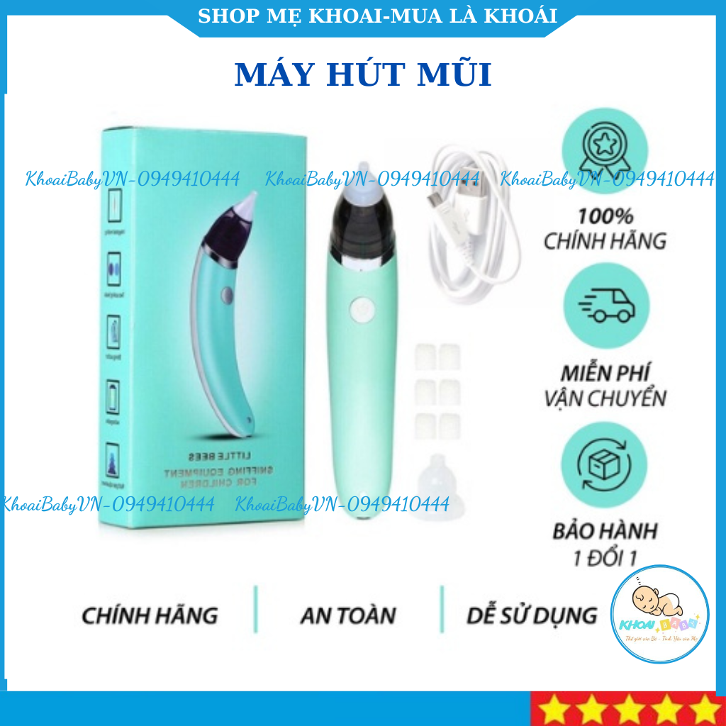 Máy hút mũi Little Bees phù hợp với trẻ sơ sinh, 5 cấp độ hút rất sạch và không gây đau