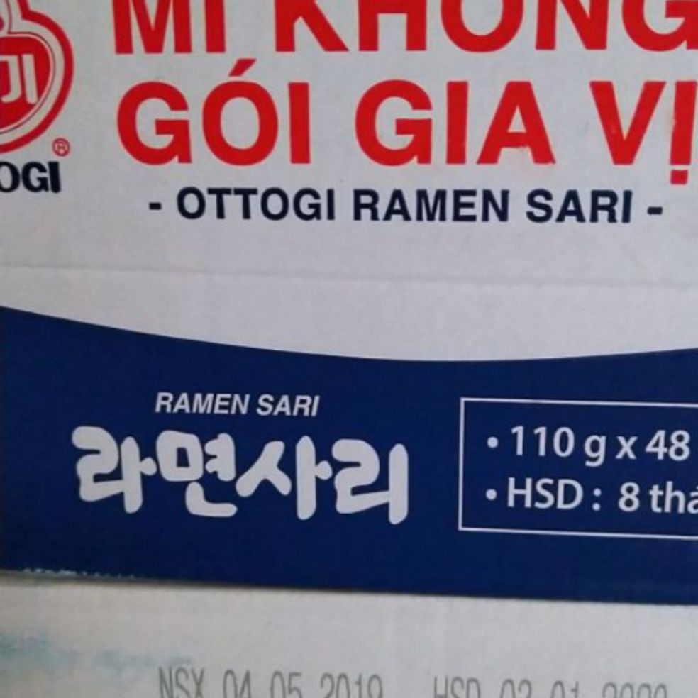 Thùng mì không gói gia vị ottogi 110g