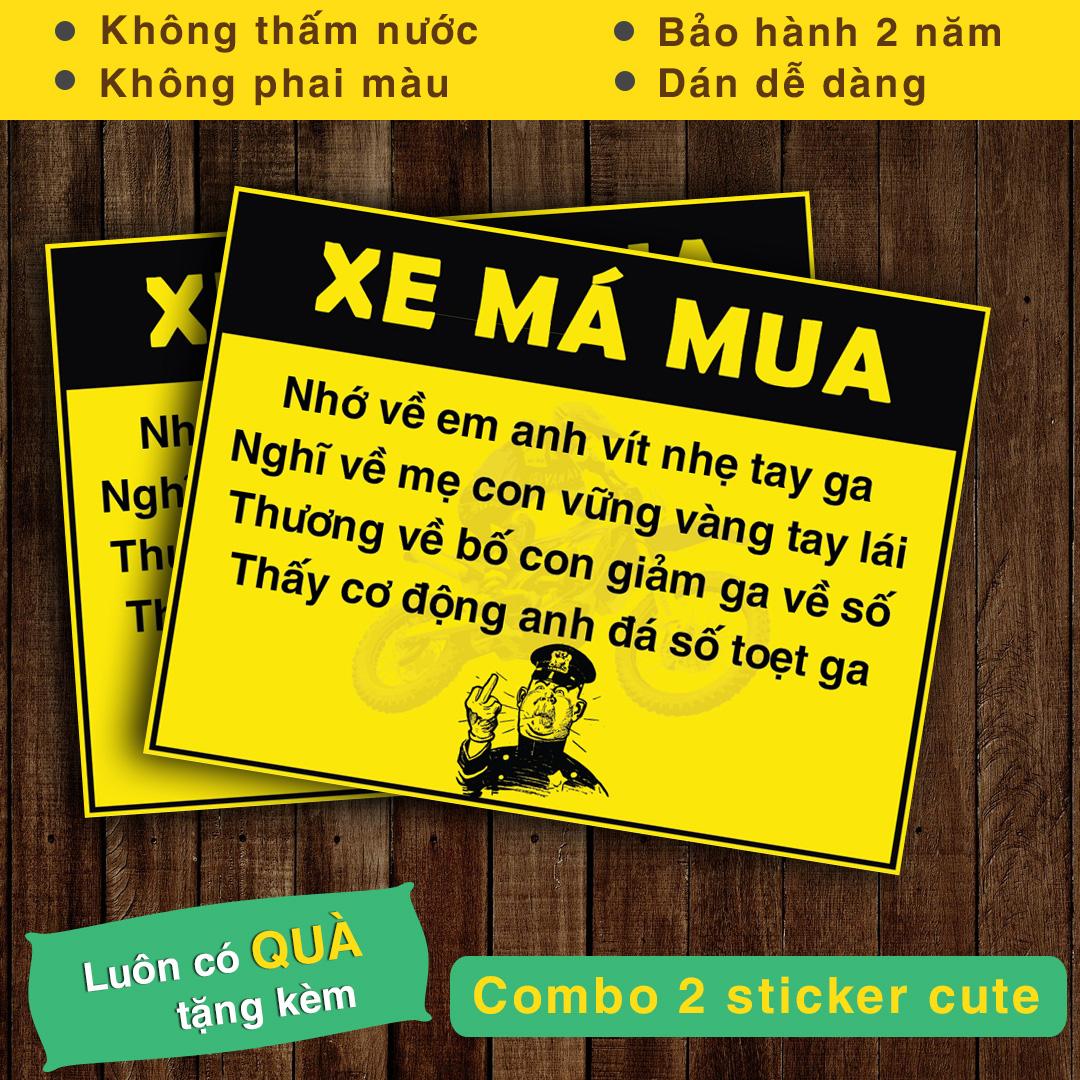 Combo 2 Logo Sticker dán xe máy Xe Má Mua