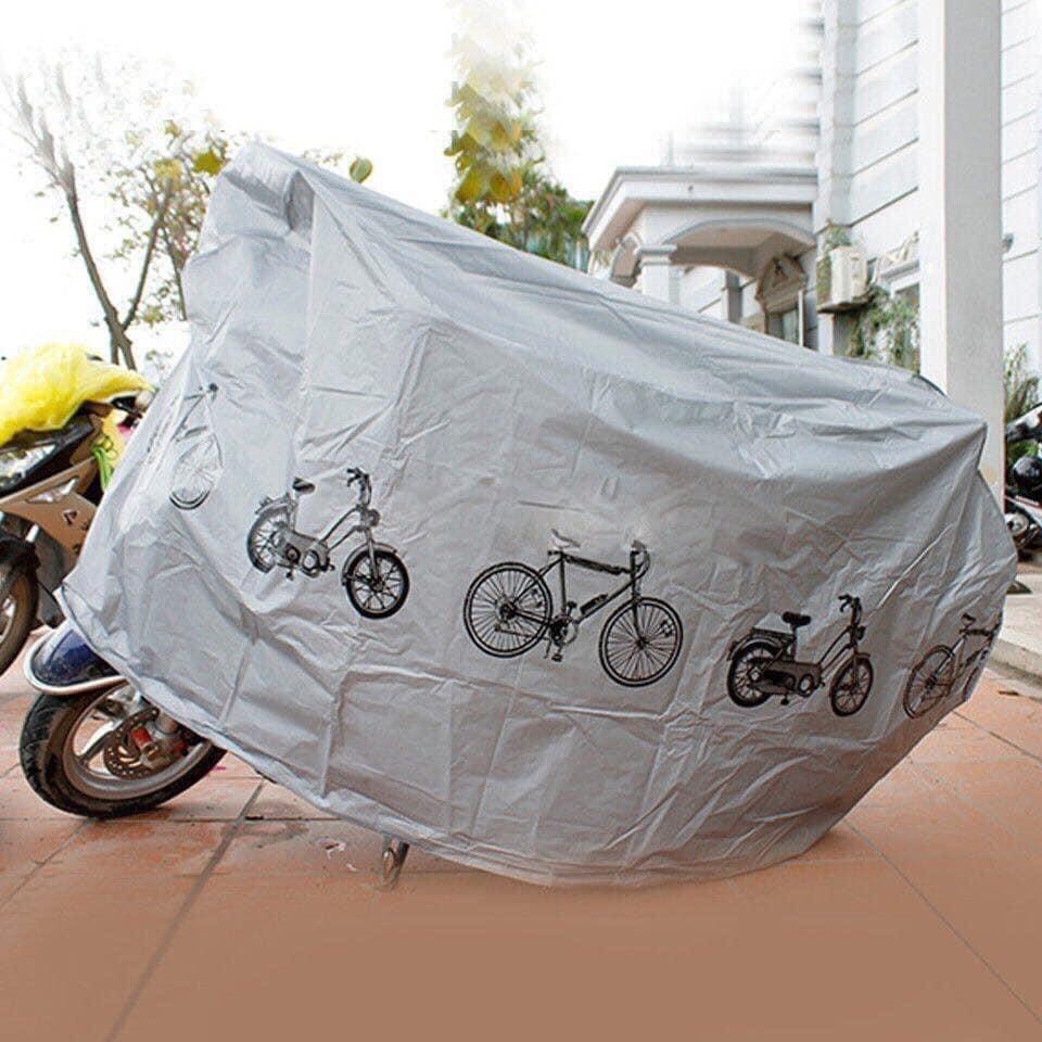 Bạt che nắng che mưa cho xe đạp xe máy, bạt phủ xe máy áo trùm xe máy xe đạp full size chống mưa nắng bụi bẩn cao cấp