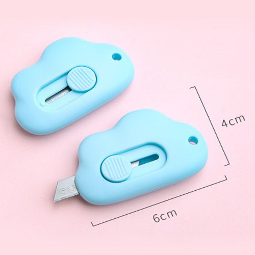 Dao rọc cắt giấy mini hình đám mây/Dao dọc gọt giấy cute làm móc khóa nhiều màu sắc dễ thương dùng trang trí