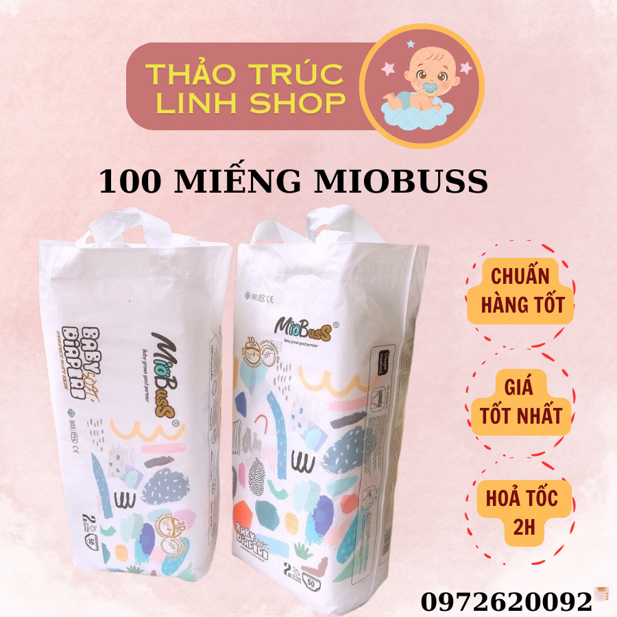 [Giao 2h] Combo 100 Miếng Tã /Bỉm Quần Miobuss nội địa cao cấp szie S/M/L/XL/XXL/3XL