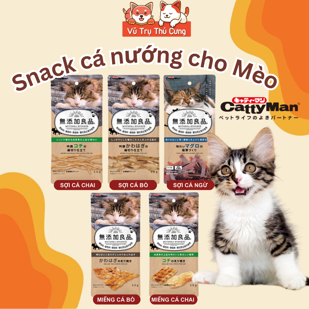 Nutritious catty man Cat delicious roast fish snack
