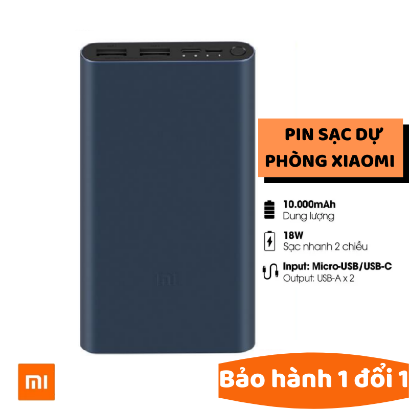 [HCM]( KÈM CÁP NỐI ) - Pin Sạc Dự Phòng Sạc Dự Phòng MIMua Ngay Pin Dự Phòng Mi Gen 2  Sạc nhanh 2 chiềuPin sạc dự phòng dung lượng pin 10000mAhBảo hành uy tín 1 đổi 1