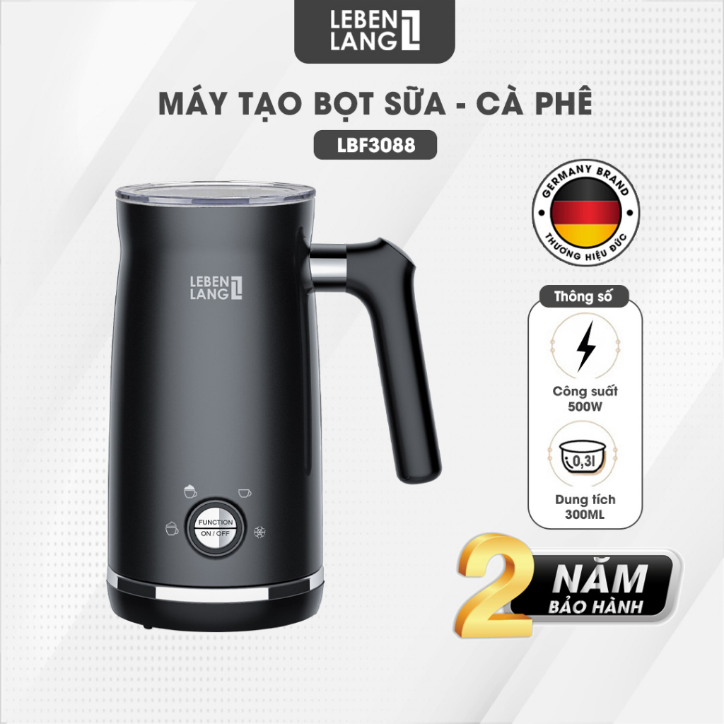  Máy tạo bọt sữa cà phê Lebenlang LBF3088 có 4 chế độ tiện lợi máy đánh matcha dung tích 300ml-500W bảo hành 2 năm - hàng chính hãng 